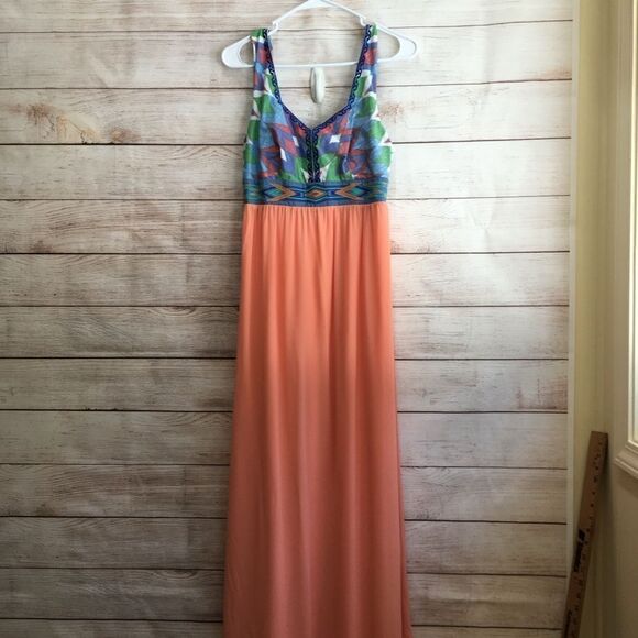 FLYING TOMATO‎ MAXI DRESS WITH EMBROIDERED BODICE - Picture 1 of 8